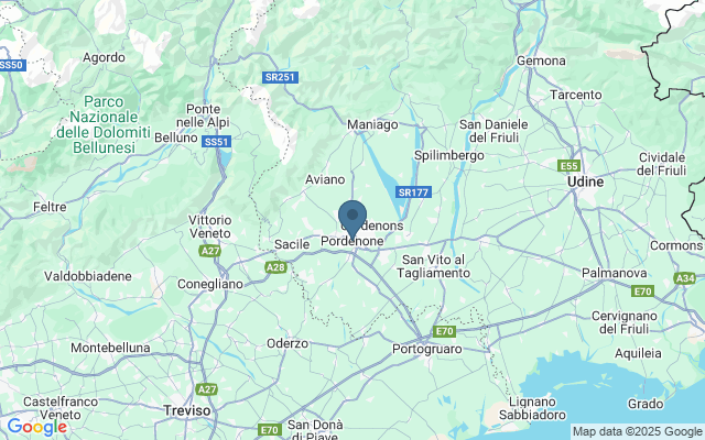 Kaart met locatie Pordenone